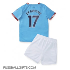 Manchester City Kevin De Bruyne #17 Fußballbekleidung Heimtrikot Kinder 2022-23 Kurzarm (+ kurze hosen)